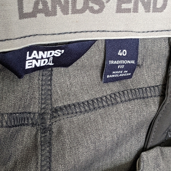 NEW Lands End Gray  Performance pants Size 40X29 - Picture 3 of 7